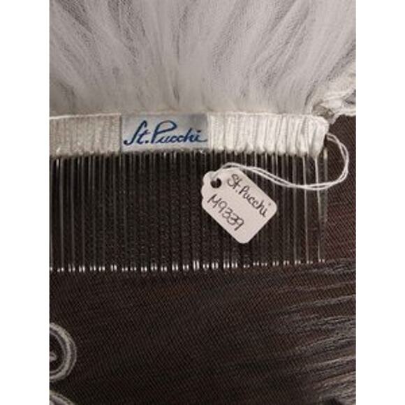 St. Pucchi M9339 Diamond White Silver Chapel Length Tulle Wedding Bridal Veil